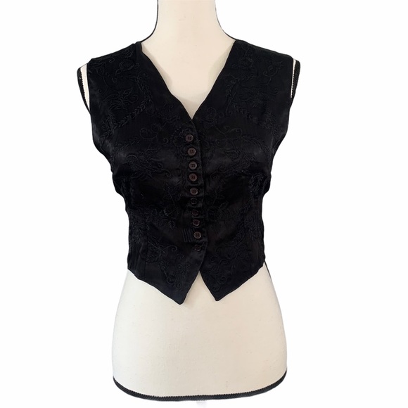 Express Jackets & Blazers - Vintage 90’s Black Embroidered Express Vest M